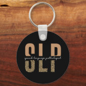 Porte-clés SLP papier guépard orthophoniste cadeau (Recto)