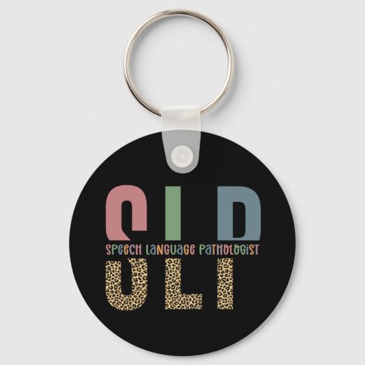 Porte-clés SLP papier guépard orthophoniste cadeau (Recto)