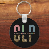 Porte-clés SLP papier guépard orthophoniste cadeau (Recto)