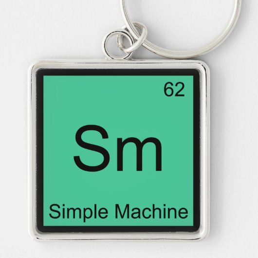 Porte-clés Sm - Tee Symbole d'Élément de Chimie de Machine Si (Devant)