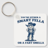Porte-clés Smart Fella or Fart Smella Retro Frog Meme Funny (Recto)