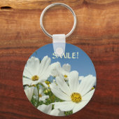 Porte-clés SMILE! Fleurs de marguerites blanches (Recto)
