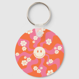 Porte-clés Smile - rose, orange et crème