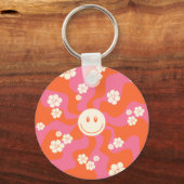 Porte-clés Smile - rose, orange et crème (Recto)