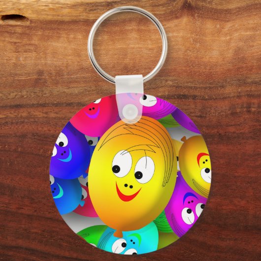 Porte-clés Smiley Faces Balloons Pattern-64171 (Verso)