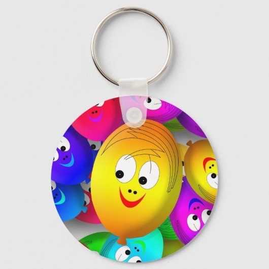 Porte-clés Smiley Faces Balloons Pattern-64171 (Verso)
