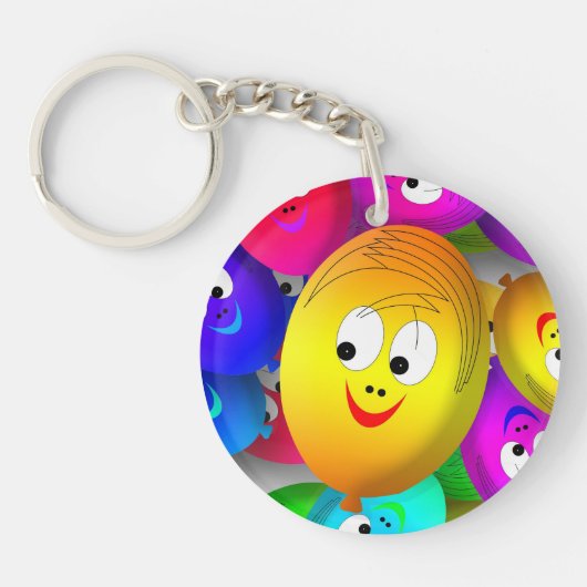 Porte-clés Smiley Faces Balloons Pattern-64171 (Devant)