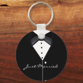 Porte-clés Smoking noir 'Just Married' (Recto)