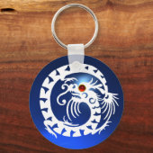 Porte-clés SNAKE DRAGON, blanc, rubis rouge, saphir bleu (Recto)