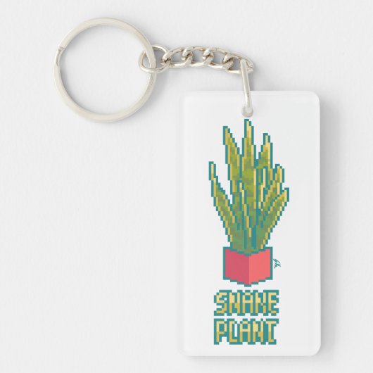 Porte-clés Snake plant Pixelart, Pixel Art (Devant)