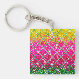 Porte-clés Snakeskin rose parties scintillant