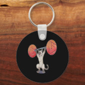 Porte-clés Snatation olympique Siamese Chat Poids Bodybuild (Recto)