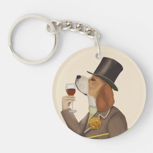 Porte-clés Snob de vin beagle (Devant)