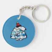 Porte-clés Snoopy en hiver avec manteau gonflant (Dos)