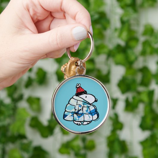 Porte-clés Snoopy Hiver en manteau matelassé (Main)