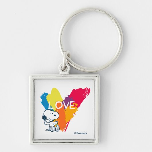 Porte-clés Snoopy | Rainbow Love Heart (Devant)