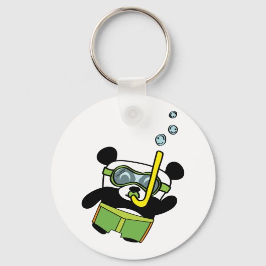 Porte-clés Snorkeling Panda with Goggles and Swimsuit (Recto)