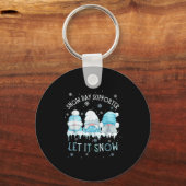 Porte-clés Snow Day Suprter Let It Snow Cute Blue Gnome Xmas (Recto)