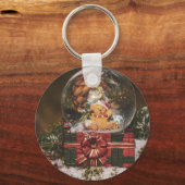 Porte-clés Snow globe with cute Bear (Recto)