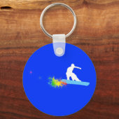 Porte-clés snowboard. arc-en-ciel. (Recto)