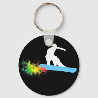 Porte-clés snowboard. arc-en-ciel.