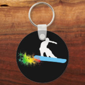 Porte-clés snowboard. arc-en-ciel. (Recto)