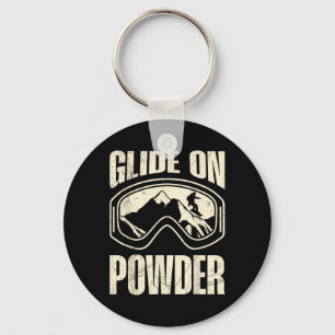 Porte-clés Snowboard Glide Sur Poudre Drôle Snowboard Enfant