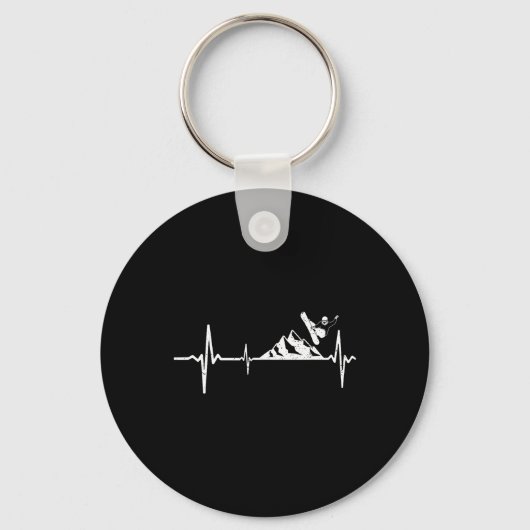 Porte-clés Snowboard Heartbeat Mountain Pulse Snowboard (Recto)