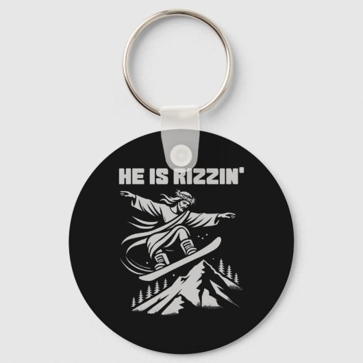 Porte-clés Snowboard Jesus Christ Snowboard Rizzin' Neige C (Recto)