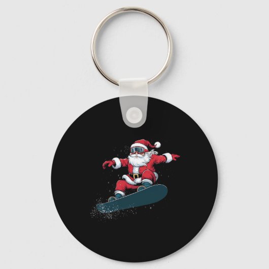 Porte-clés Snowboard Noël Père Noël Snowboard Snowboard Snowb (Recto)