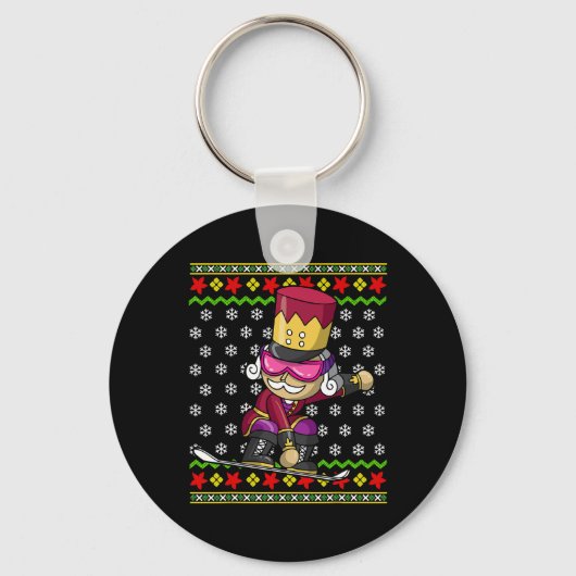 Porte-clés Snowboard Nutcracker Snowboard Laid Noël S (Recto)