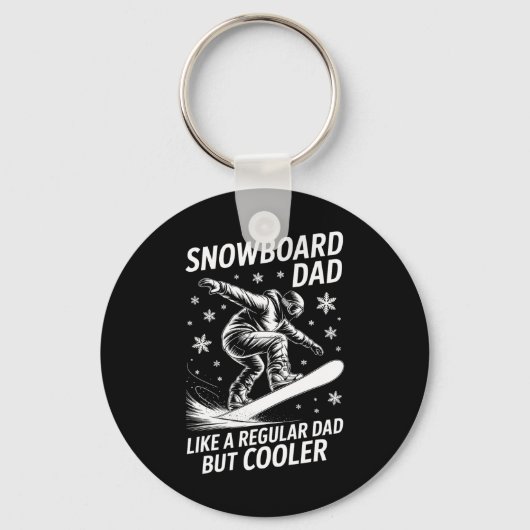 Porte-clés Snowboard Papa Funny Snowboardeur (Recto)