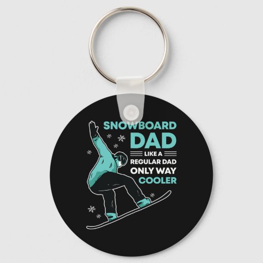 Porte-clés Snowboard Papa Funny Sympa Winter Snowboard Cadeau (Recto)
