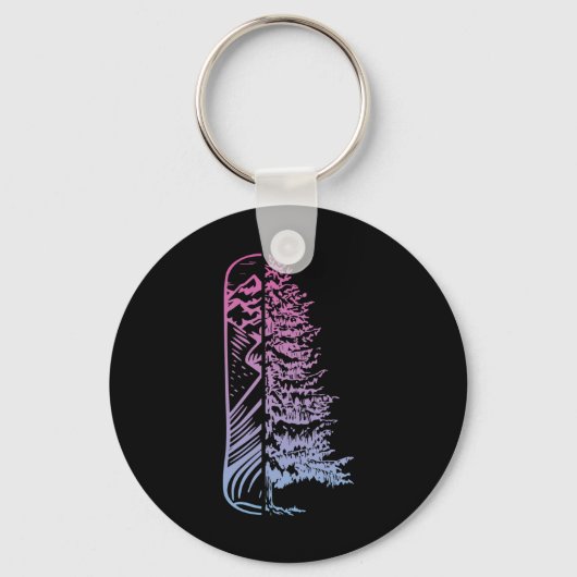 Porte-clés Snowboard Pine Tree Snowboard Snowboard Mont Snowb (Recto)