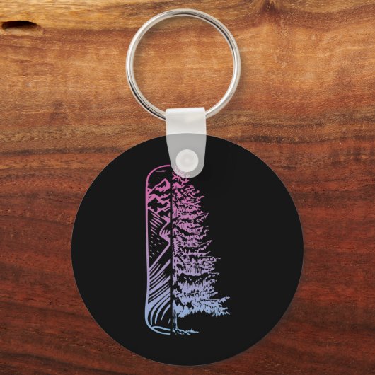 Porte-clés Snowboard Pine Tree Snowboard Snowboard Mont Snowb (Recto)
