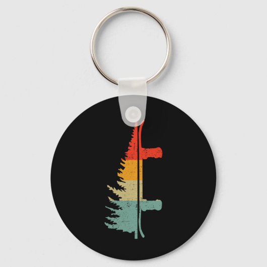 Porte-clés Snowboard Pine Tree - Snowboard Snowboarder Win (Recto)