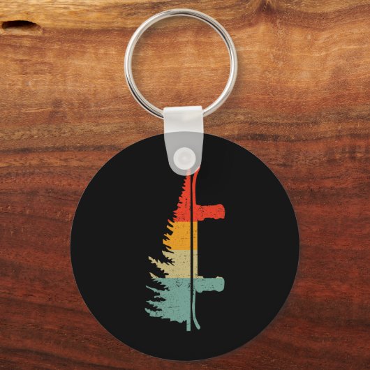 Porte-clés Snowboard Pine Tree - Snowboard Snowboarder Win (Recto)