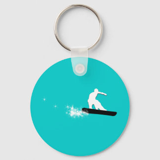 Porte-clés snowboard. piste en poudre.