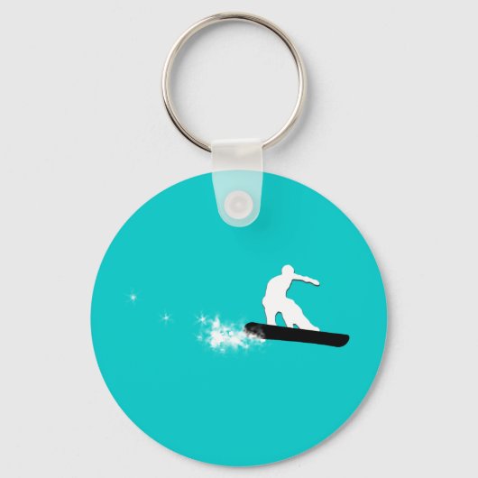 Porte-clés snowboard. piste en poudre. (Recto)