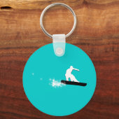 Porte-clés snowboard. piste en poudre. (Recto)