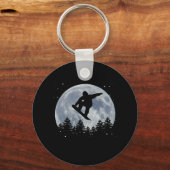 Porte-clés Snowboard Sauter Devant La Lune (Recto)