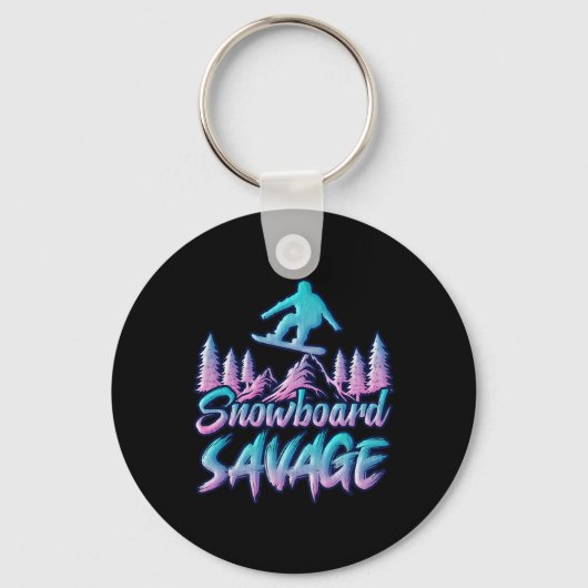 Porte-clés Snowboard Savage Funny Snowboarder Kids Snowboardi (Recto)