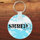 Porte-clés snowboard. shred. (Recto)