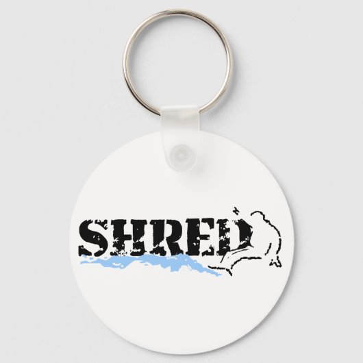 Porte-clés snowboard. shred. (Recto)