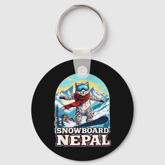 Porte-clés Snowboard Snow Leopard Aventure Au Népal (Recto)
