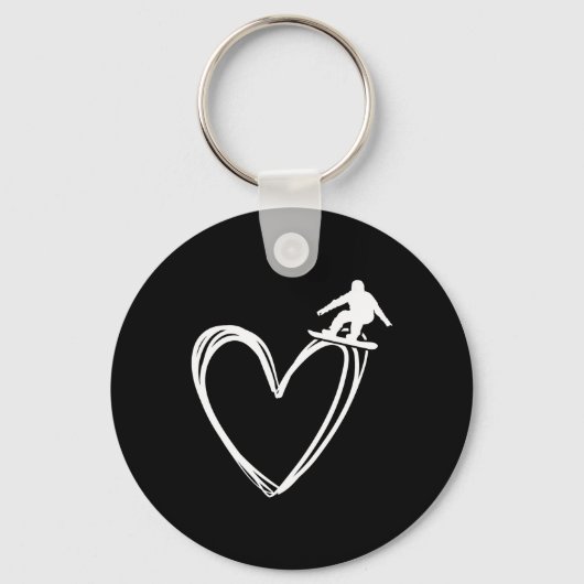 Porte-clés Snowboard Snowboard Coeur Vintage 1 (Recto)