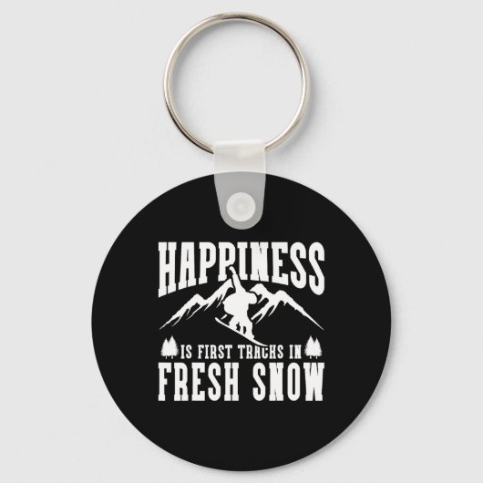 Porte-clés Snowboard Snowboard Happiness Is First Trails I (Recto)