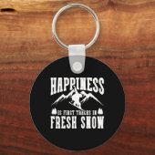 Porte-clés Snowboard Snowboard Happiness Is First Trails I (Recto)