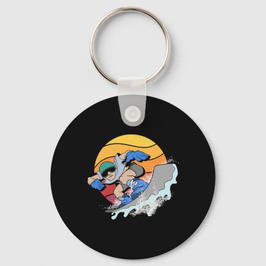 Porte-clés Snowboard Snowboard Hiver Sport Rétro Snowbo (Recto)