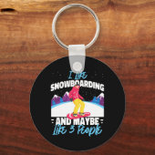 Porte-clés Snowboard Snowboard I Like Snowboard Et May (Recto)